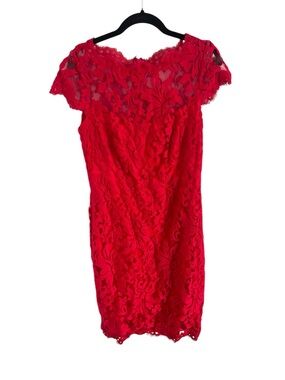 Tadashi Shoji Pink Lace Sheath Dress, size 10